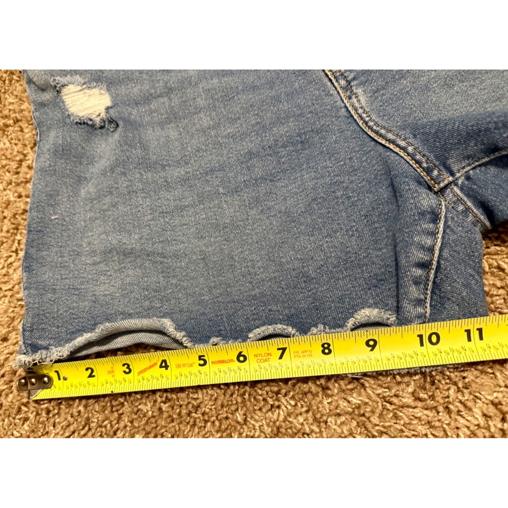 Levi Strauss Signature Shorts 14 Excellent Blue Distressed Denim Cutoff W32 - Picture 9 of 10